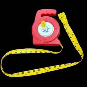 The Big Tape Toy Measuring Tape Kids Eagle School Vintage Hong Kong Large Red